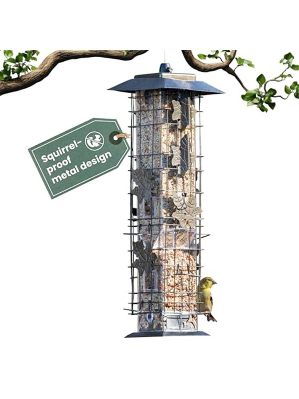 Squirrel-Be-Gone Squirrel Proof Bird Feeder, 2LB, Outdoor Wild Bird Feeder